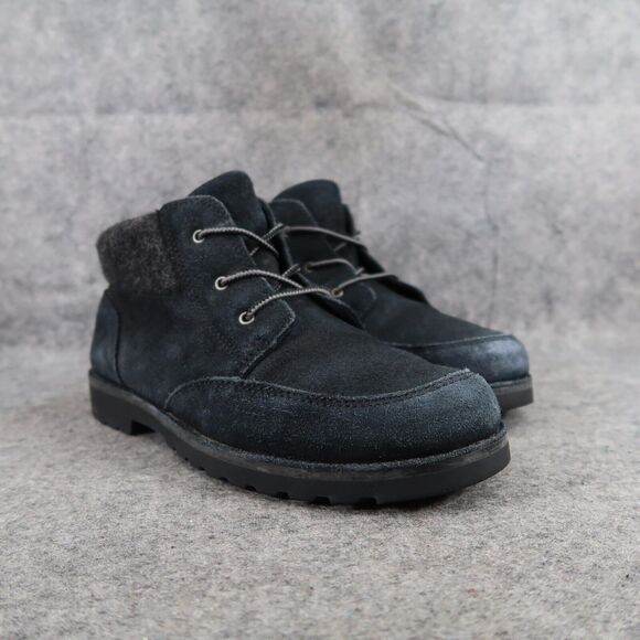 Ugg Shoes Kids 6 Boots Leather Winter Orin Wool Lace Up Black Comfort Casual Mid